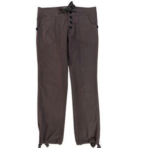 Anthropologie Daughters of Liberation 32X30 Button Fly Jogger Pants Taupe Brown